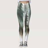 Waterverf Bomen Rustieke Wildernis Leggings (Voorkant)