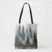 Waterverf Bomen Rustieke Wildernis Tote Bag (Voorkant)
