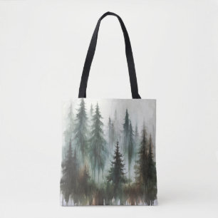 Waterverf Bomen Rustieke Wildernis Tote Bag