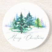 Waterverf bomen zandsteen onderzetter (Voorkant)