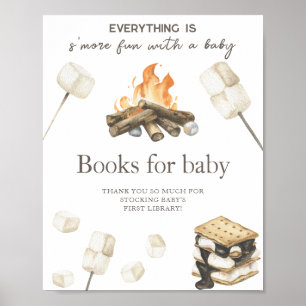 Waterverf Bonfire baby shower - Boeken voor baby Poster