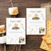 Waterverf Bonfire Baby shower Luierkrabbel Informatiekaartje