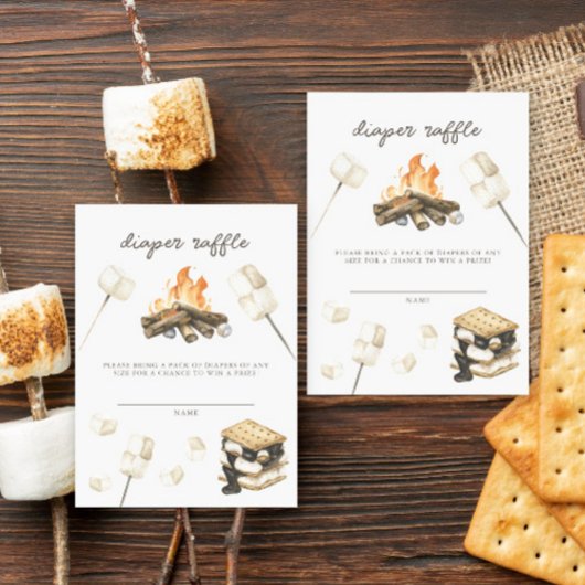 Waterverf Bonfire Baby shower Luierkrabbel Informatiekaartje