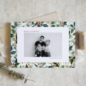 Waterverf bonte rode winterbessen kerst feestdagen kaart