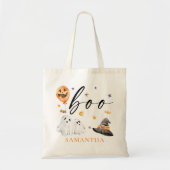 Waterverf BOO Geest Halloween Trick or Treat Tote Bag (Voorkant)