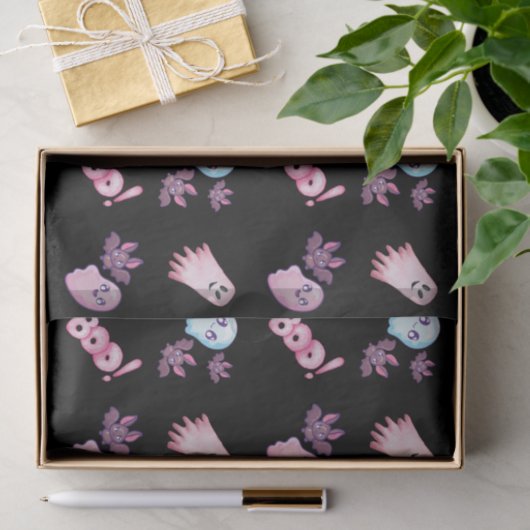 Waterverf Boo Geest Vleermuizen patroon Halloween Tissuepapier (Geschenk)