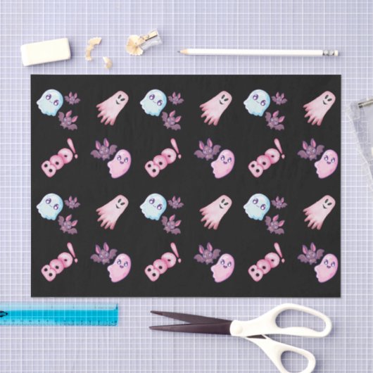 Waterverf Boo Geest Vleermuizen patroon Halloween Tissuepapier (Craft)