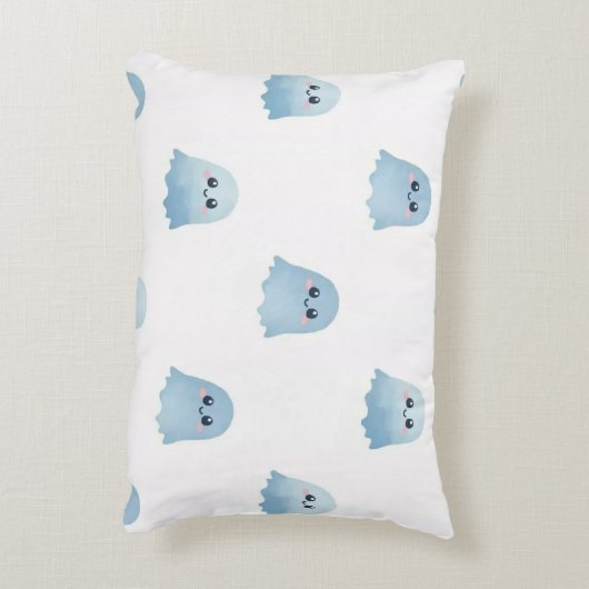 Waterverf Boo Ghost Brushed Polyester Stof Accent Kussen (Achterkant (Verticaal))