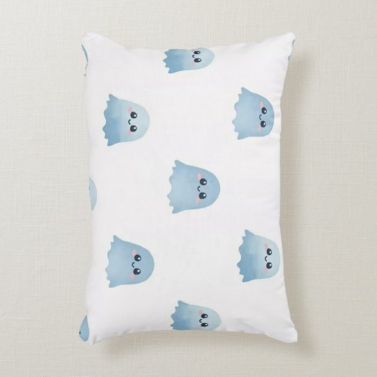 Waterverf Boo Ghost Brushed Polyester Stof Accent Kussen (Voorkant(Verticaal))