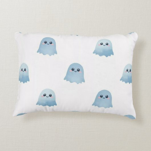 Waterverf Boo Ghost Brushed Polyester Stof Accent Kussen (Achterkant)