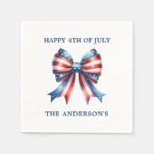 Waterverf  boog Amerikaanse vlag 4 juli Servet (Voorkant)