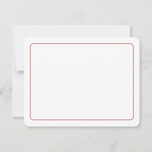 Waterverf boog en kersen rode rand aangepaste naam notitiekaartje (Achterkant)