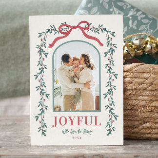 Waterverf Boog Guirlande Lint Aangepaste Boodschap Feestdagenkaart