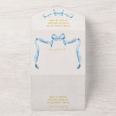 Waterverf boog lint bruiloft all in one uitnodiging (Buitenkant)