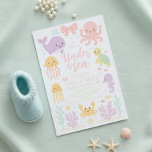 waterverf boog onder de zee baby shower
