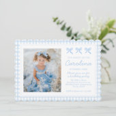 Waterverf Boogjes Gingham Aangepaste Foto Preppy Kaart (Staand voorkant)