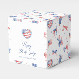Waterverf Boogjes Preppy 4 Juli Patroon Bedankdoosjes