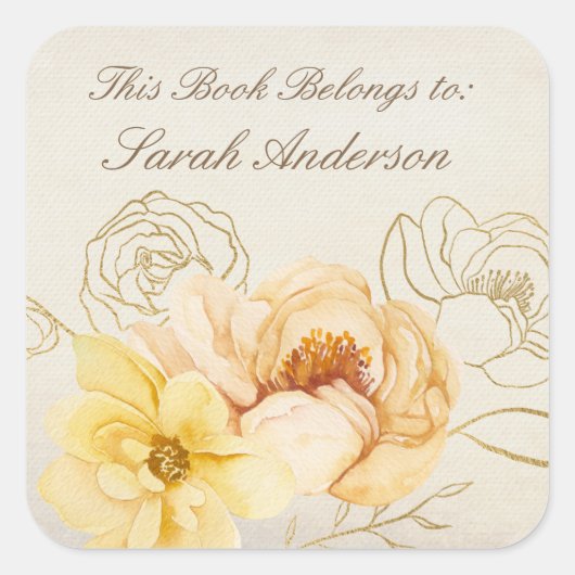 Waterverf Book bord Sticker Dit boek behoort tot (Voorkant)