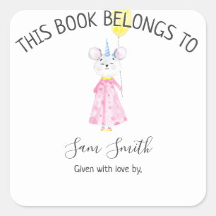 Waterverf - Bookplaat Vierkante Sticker