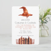 Waterverf Books Halloween Party Kaart (Staand voorkant)