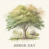 Waterverf boom. Arbeidsomstandigheden en ecologie Sticker (Voorkant)