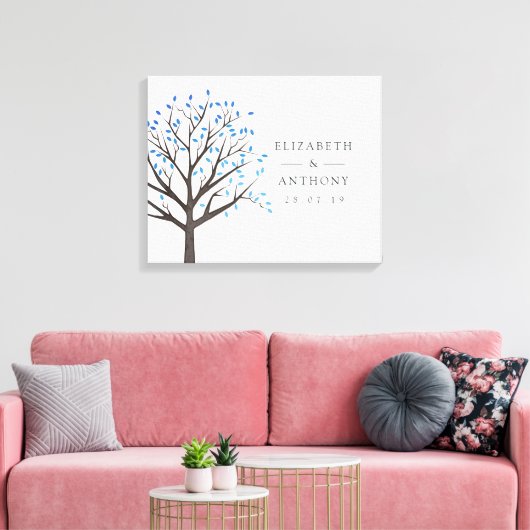 Waterverf Boom Bruiloft Canvas Afdruk (Insitu (Woonkamer))