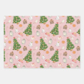 Waterverf Boom cadeautjes met snoepriet kerstpatro Inpakpapier Vel (Voorkant 3)