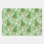 Waterverf Boom cadeautjes met snoepriet kerstpatro Inpakpapier Vel (Voorkant 2)