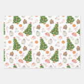 Waterverf Boom cadeautjes met snoepriet kerstpatro Inpakpapier Vel (Voorkant)