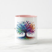 Waterverf boom des levens Inspirerend Mok (Midden)