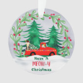 Waterverf Boom en katten Ornament (voorkant)