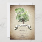 Waterverf Boom  gezinshereniging Uitnodiging (Voorkant)