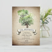 Waterverf Boom  gezinshereniging Uitnodiging (Staand voorkant)