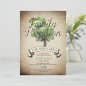 Waterverf Boom  gezinshereniging Uitnodiging (Staand voorkant)