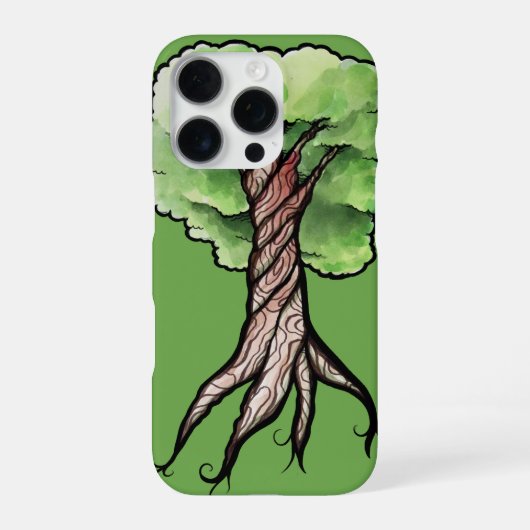 Waterverf Boom iPhone Hoesje (Achterkant)