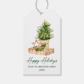 Waterverf Boom kalligrafie Inkt Script Holiday Cadeaulabel (Voorkant)