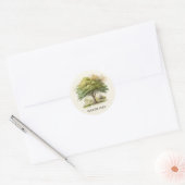 Waterverf boom. Milieubescherming en ecologie op d Ronde Sticker (Envelop)