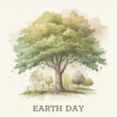 Waterverf boom. Milieubescherming en ecologie op d Sticker (Voorkant)