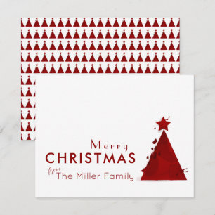 Waterverf Boom niet-foto-kerstfamilie Feestdagenkaart