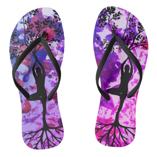 Waterverf Boom Pose Yoga Teenslippers (Voetbed)