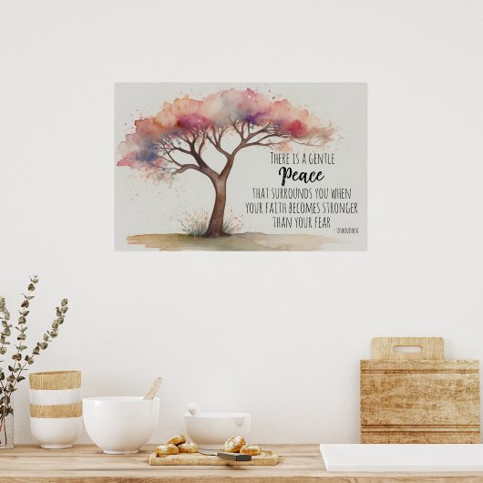 *~* Waterverf Boom Quote AP81 Etherische kalmering Poster (Keuken)