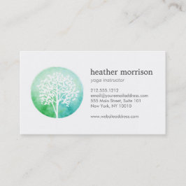 Waterverf Boom Yoga Instructeur Visitekaartje