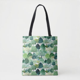 waterverf boomafdruk tote bag