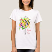 Waterverf boomkleurrijke abstracte T-shirt (Voorkant)