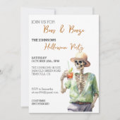 Waterverf Boos Booze Halloween Feest Kaart (Voorkant)