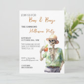 Waterverf Boos Booze Halloween Feest Kaart (Staand voorkant)