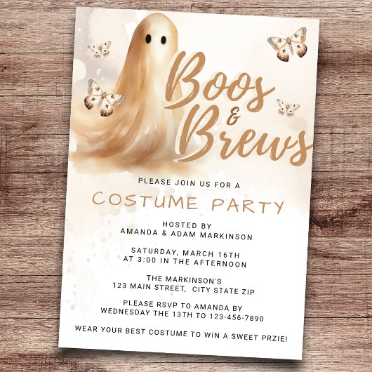 Waterverf Boos En Brouwt Neutraal Halloween Party Kaart