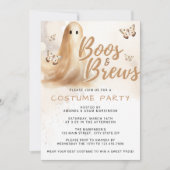 Waterverf Boos En Brouwt Neutraal Halloween Party Kaart (Voorkant)