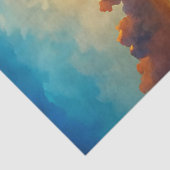 Waterverf  boot in het zee zonsopgang tissuepapier (Detail)