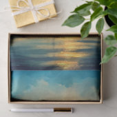 Waterverf  boot in het zee zonsopgang tissuepapier (Geschenk)